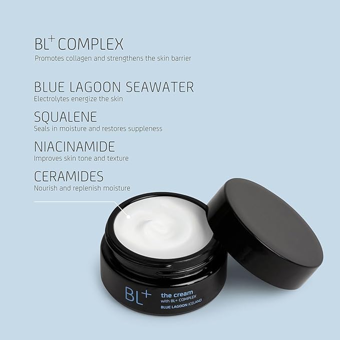 Blue Lagoon - BL+ The Cream Whipped Facial Moisturizer | Sustainable, Bioactive Luxury Skincare (Mini, 0.5 oz | 15 ml)