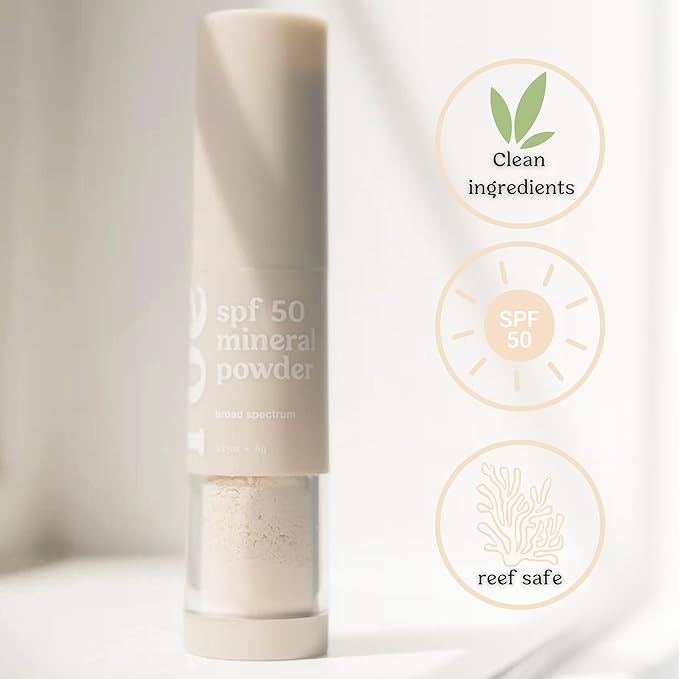 Roe Wellness- Kids SPF 50 Brush On Mineral Sunscreen Powder, Reef-Friendly, Easy to Apply for Kids, Babies & Parents