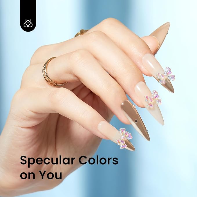 Beetles Gold Chrome Nail Powder for Nails Mirror Effect Holographic Shell White Nail Glitter Kit for Nail Art Decoration 4 Colors 0.5g/Jar