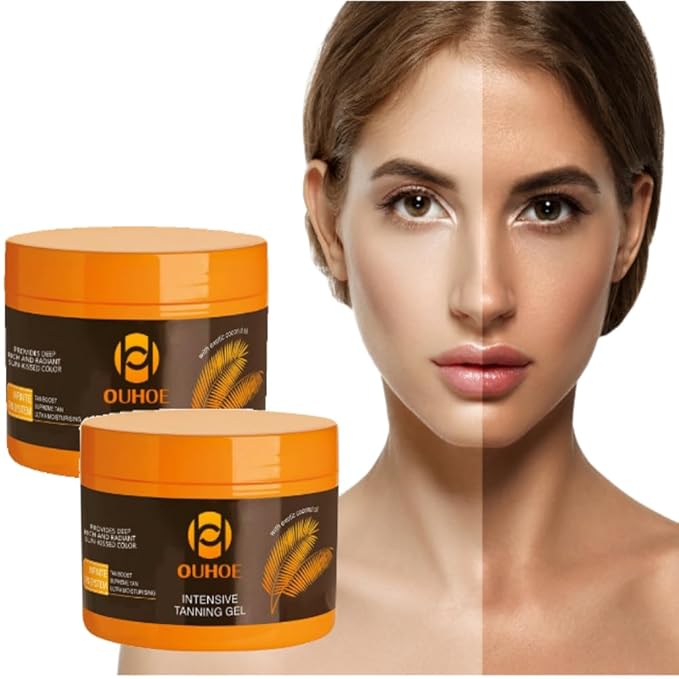Luxury Intensive Tanning Gel, Natural Tanning Accelerator Cream Gel, Brown Tanning Gel,Tanning Gel for Sunbeds & Outdoor Sun (2 pcs)