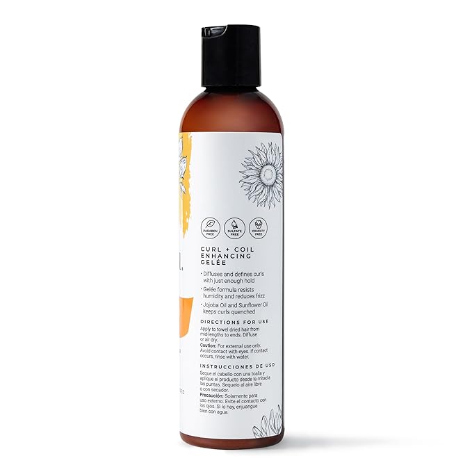 Cibu Curl + Coil Enhancing Gelée | Curl Defining Gel with Jojoba Oil | Curling Jelly for Natural Hair | Curling Gelee for Kinky Curls and Waves | Hair Gel for Curly Hair Women | 8 ounces