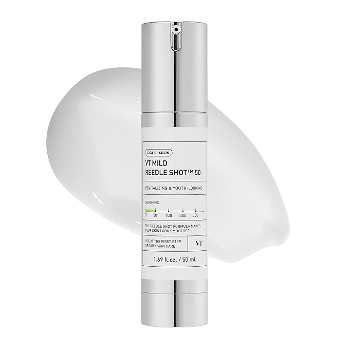 VT COSMETICS CICA Reedle Shot 50, Spicule Microneedling Serum for Pore Care & Exfoliation, Exosome, Centella Asiatica for Glass Skin, Smooth Texture, Korean Liquid Skin Booster (1.69 Fl Oz / 50ml)