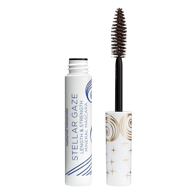 Pacifica Stellar Gaze Mascara – Stardust (Brown) Length & Strength, Natural Mineral Mascara with Coconut & Vitamin B, Long-Wearing, Vegan