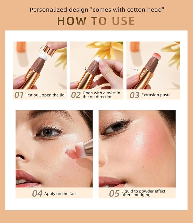 2 Colors Liquid Contour Beauty Wand, Highlighter and Blend. (3#/4#)