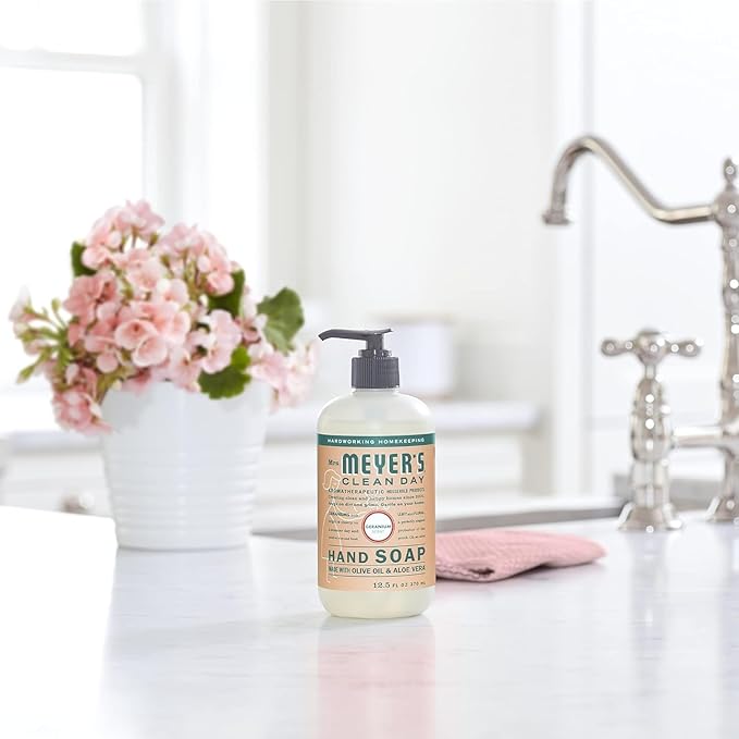 MRS. MEYER'S CLEAN DAY Liquid Hand Soap Geranium 12.5 Fl Oz (Pack of 9)