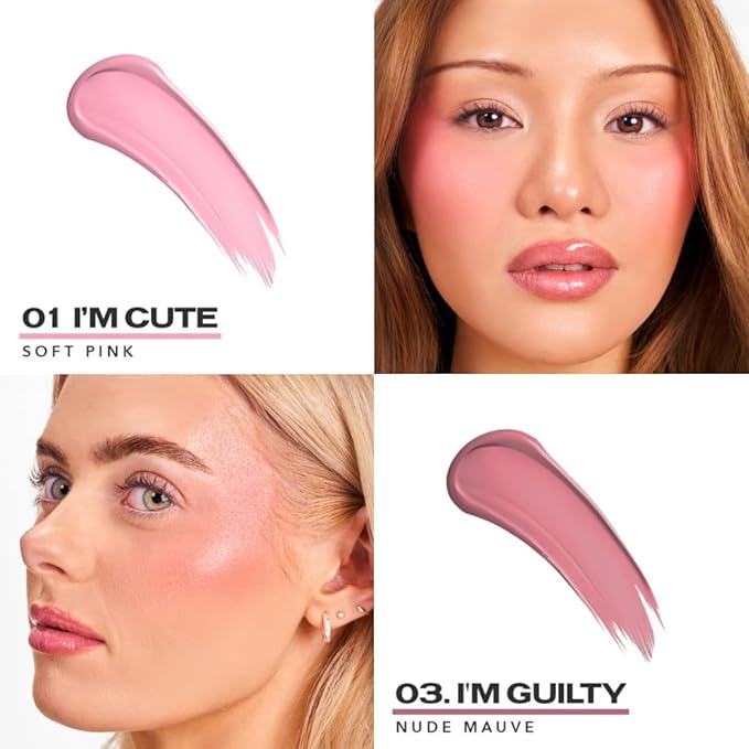 Sacheu Cheek STAY-N Liquid Blush for Cheeks — High Pigment, Buildable, Lightweight Cream Blush Infused With Squalane, for Dewy Radiant Flushed Cheeks — Long-lasting & Cruelty Free, Pretty in Pink Duo