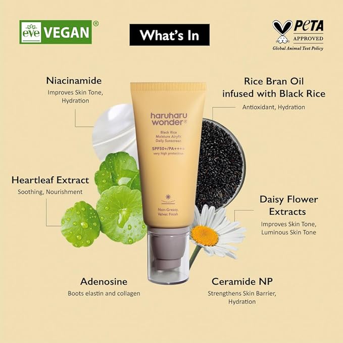 Haruharu Wonder Black Rice Moisture Airyfit Daily Sunscreen 1.69fl.oz - Velvet Finish