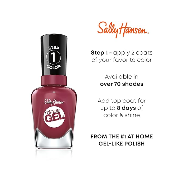 Sally Hansen Miracle Gel Travel Seekers Collection - Nail Polish - First Glass - 0.5 fl oz (Pack of 3)