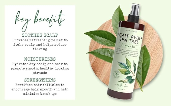 Scalp Relief Tea Tree Leave-In Conditioner, Relieve Itchy, Dry Scalp, Detangles Hair, 240ml/8 fl oz, 3-Pack