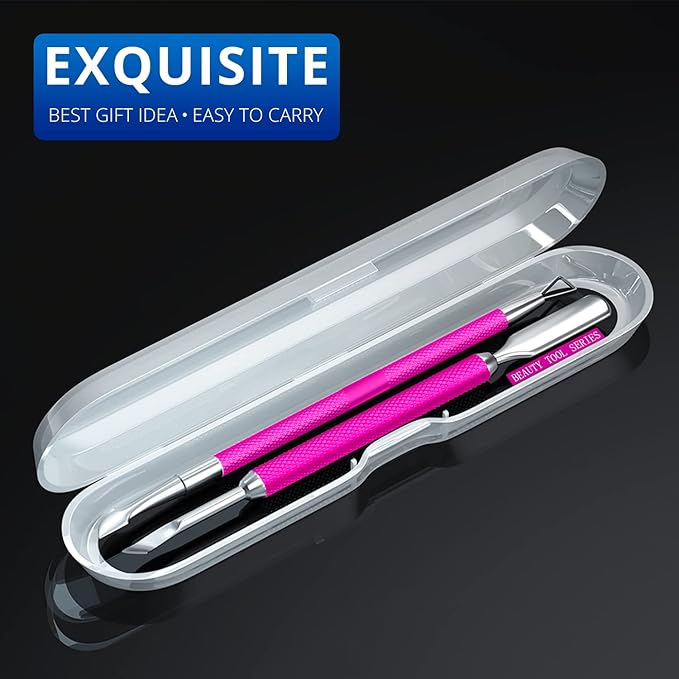 2PCS Metal Rose Pink Cuticle