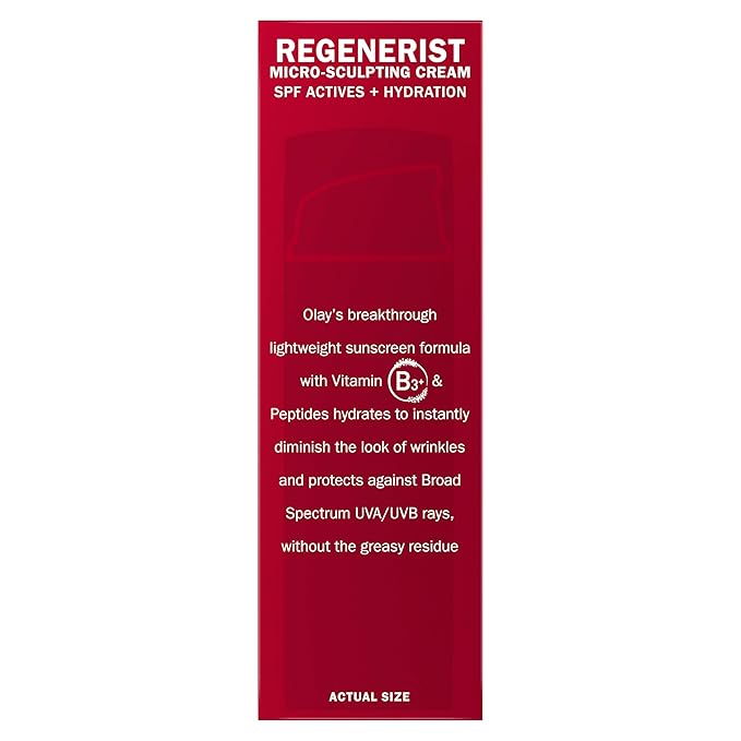 Face Moisturizer by Olay Regenerist Microsculpting Cream With SPF 30 Sunscreen and Vitamin E for Advanced Anti-Aging, 50ml