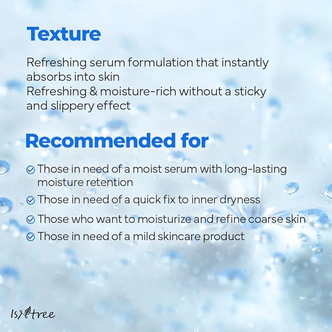 ISNTREE Ultra-low Molecular Hyaluronic Acid Serum 50ml, 1.69 fl.oz | Korean Skincare | Quick Absorbing | Deep Hydration & Skin Smoothing | Vegan Skincare