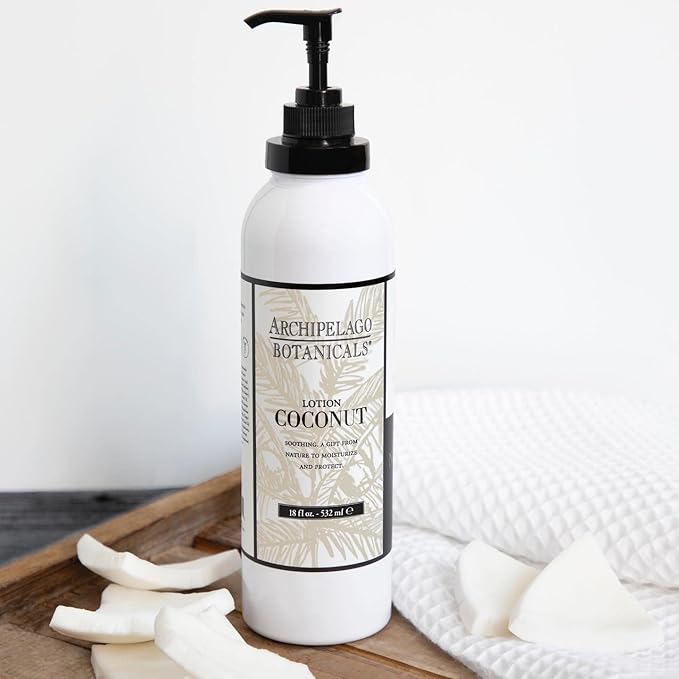 Archipelago Botanicals Coconut Lotion, Nourishing and Hydrating Lotion for Young and Healthy Skin, Scented Body Lotion Free from Parabens, Phthalates and GMOs (18 oz)