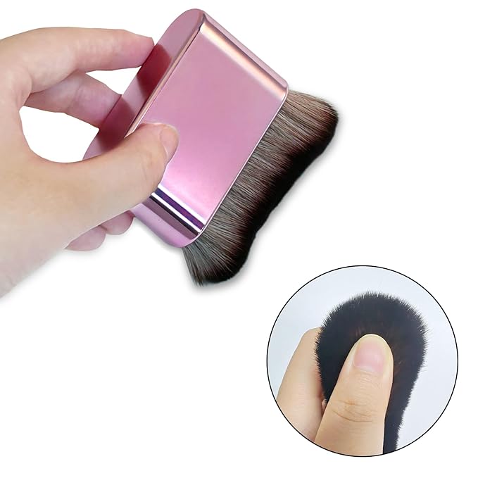 Self Tan Brush-Kabuki Brush for Body,Sunscreen Tanning Brush,Blusher,Shadow,Powder,Bronzer and Foundation Self Tanner Brush,Makeup Brushes for Face and Body(Pink)