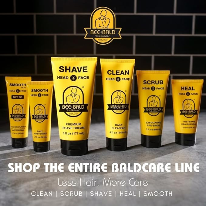 Bee Bald SMOOTH Daily Moisturizer Hydrates & Tones Away Fine Lines, Wrinkles and Dry Patches; Helps Control Oil & Shine to Feel Cool, Fresh and Comfortable, 1.7 Fl Oz