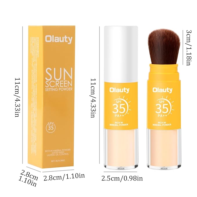 Mineral Sunscreen Setting Powder, Mineral Brush Setting Face (Translucet, ) 8g