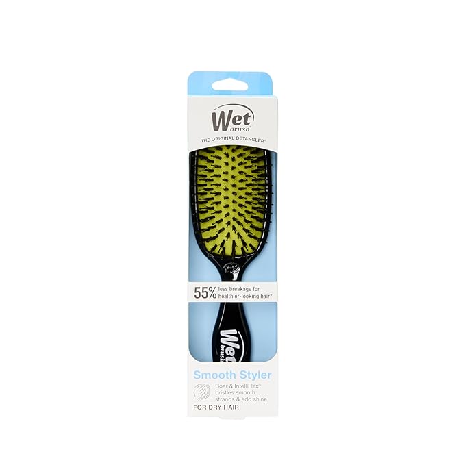 Wet Brush Shine Enhancer Hair Brush, Purple - Exclusive Ultra-soft IntelliFlex Bristles - Natural Boar Bristles Leave Hair Shiny And Smooth For All Hair Types - For Women, Men, Wet And Dry