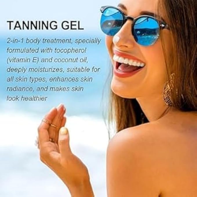 Luxury Intensive Tanning Gel, Natural Tanning Accelerator Cream Gel, Brown Tanning Gel,Tanning Gel for Sunbeds & Outdoor Sun (2 pcs)