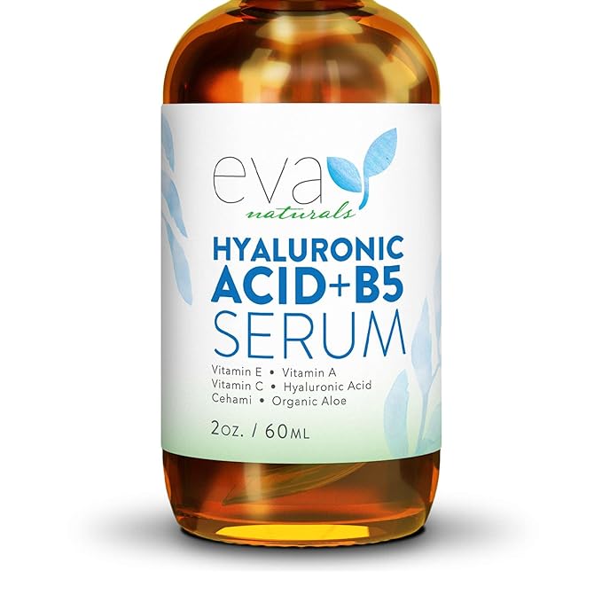 Eva Naturals Hyaluronic Acid + B5 Serum - Deeply Hydrating and Moisturizing for All Skin Types, Unisex