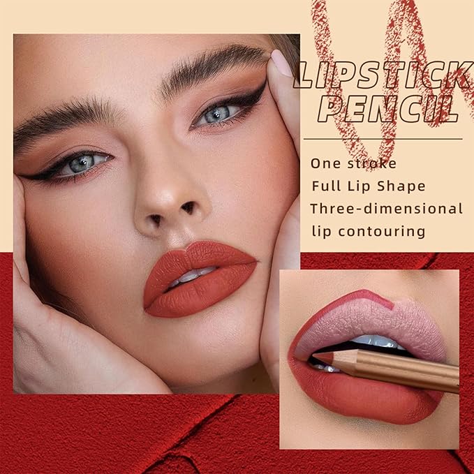 12PCS Matte Lip Liner Set,Waterproof Lipstick Liner Slim,High Slim,High