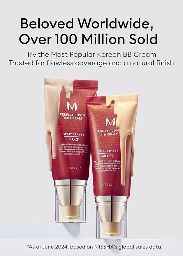 MISSHA M Perfect Cover BB Cream Dual Pack No.23 Natural Beige -Light/Medium with Cool/Neutral Undertone SPF 42 PA +++ 1.69 Fl Oz - Tinted Moisturizer with SPF