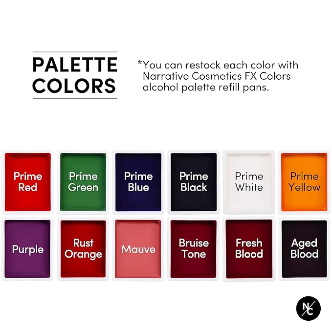 FX Alcohol-Activated 12 Colors Makeup Palette, Highly Pigmented