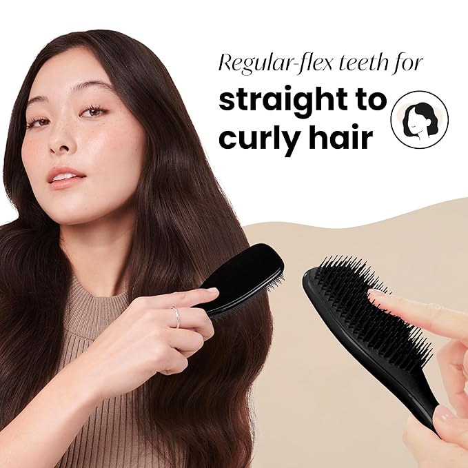 Tangle Teezer Ultimate Detangler Brush for Wet & Dry Hair, Eliminates Knots & Reduces Breakage for All Hair Types, Liquorice Black