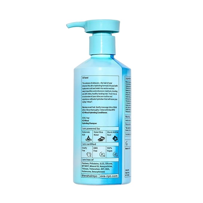 Eva NYC H2-Whoa Hydrating Shampoo, Inflused with Hyaluronic Acid and Voilet Rice Water, 8.8 fl oz