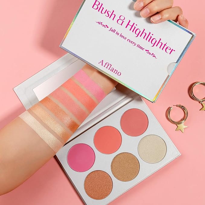 Blusher & Illuminator Highlighter & Bronzer Powder Contour Cruelty Free