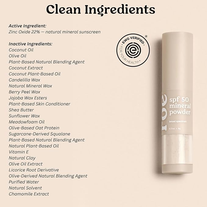 Roe Wellness- Kids SPF 50 Brush On Mineral Sunscreen Powder, Reef-Friendly, Easy to Apply for Kids, Babies & Parents