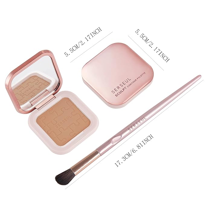 MEICOLY Contour Palette,Shimmer Highly Pigmented Face Powder,Silky Smooth Nude Brown