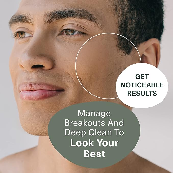 Botanic Tree Glycolic Acid Exfoliating Face Wash for Men - Facial Exfoliating Cleanser, Face Scrub - 10% Glycolic Acid with Activated Charcoal - Travel Size - 6 fl oz