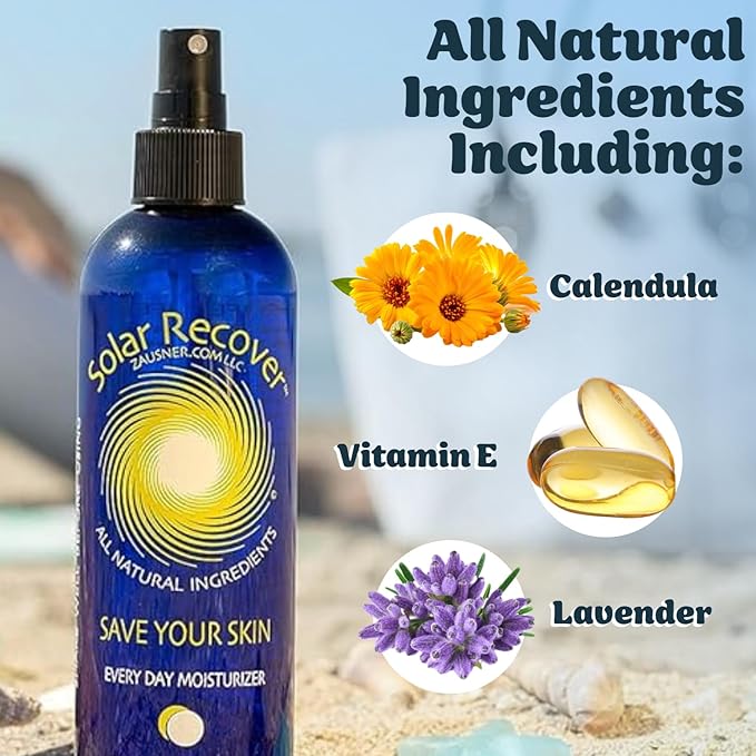 After Sun Moisturizing Spray & Hair Detangler Combo (3 Pack) - 12oz Full Size + 2oz Travel Size Hydrating Facial and Body Mist for Sunburn Relief + 8oz All Natural Leave-In Conditioner