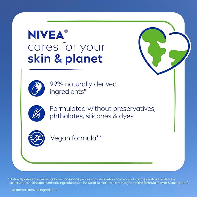 NIVEA Dewy Lip Balm with Hyaluronic Acid, Leaves Visibly Less Noticeable Lip Lines and No Waxy Feel, 0.18 Oz, Pack of 4