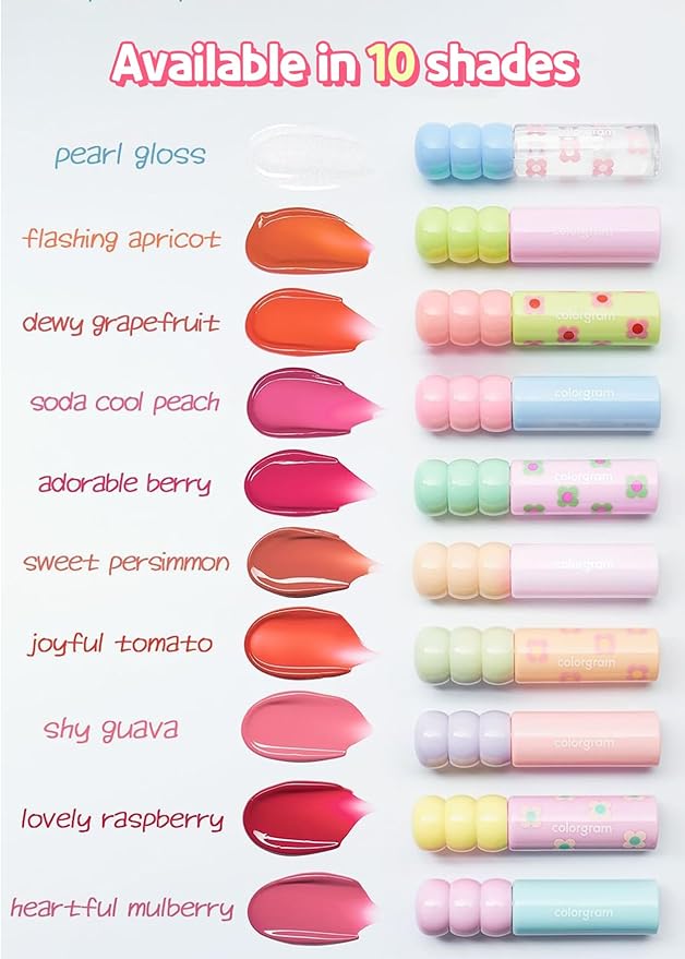 COLORGRAM Fruity Glass Tint 01 Flashing Apricot | Lip 11 Oz