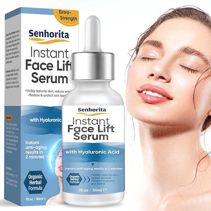 Instant Face Lift Serum, 2-Minute Temporary Skin Lifting & Tightening Serum for Women with Plant Extract, Visibly Firming Loose Sagging Skin for Face and Neck