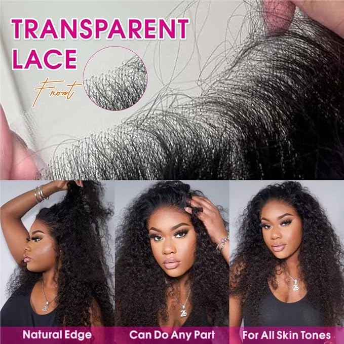13x6 Deep Wave Lace Front Wigs Human Hair HD Lace Front Wigs Human Hair for Women Curly Human Hair Wig Pre Plucked with Baby Hair 180% Water Wave Lace Front Wigs for Black Women 26 Inch