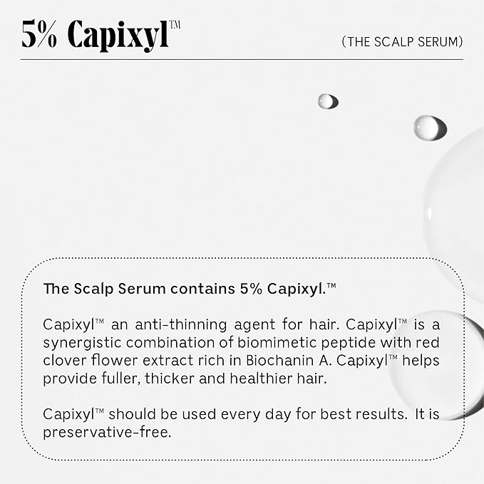 Nécessaire The Scalp Serum. 5% Capixyl™ + 1% Hyaluronic Acid For Fuller, Thicker, Healthier Hair. Fragrance-Free. Approved by the National Eczema Association. 1 fl oz