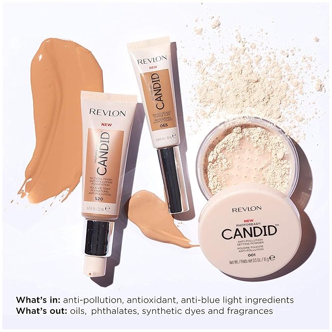 Revlon Setting Powder, PhotoReady Candid Blurring Face Makeup, Translucent, 0. 5 Oz