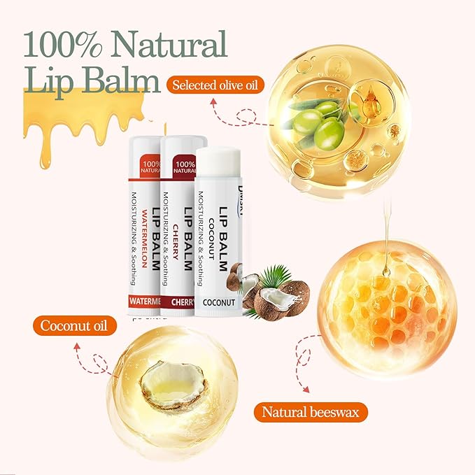 Dmsky Lip Balm Bulk, Fruit Lip Balm Variety Pack, Hydrating Lip Balm for Men Women Kids, 0.15 OZ, 88 count (Pack of 1)