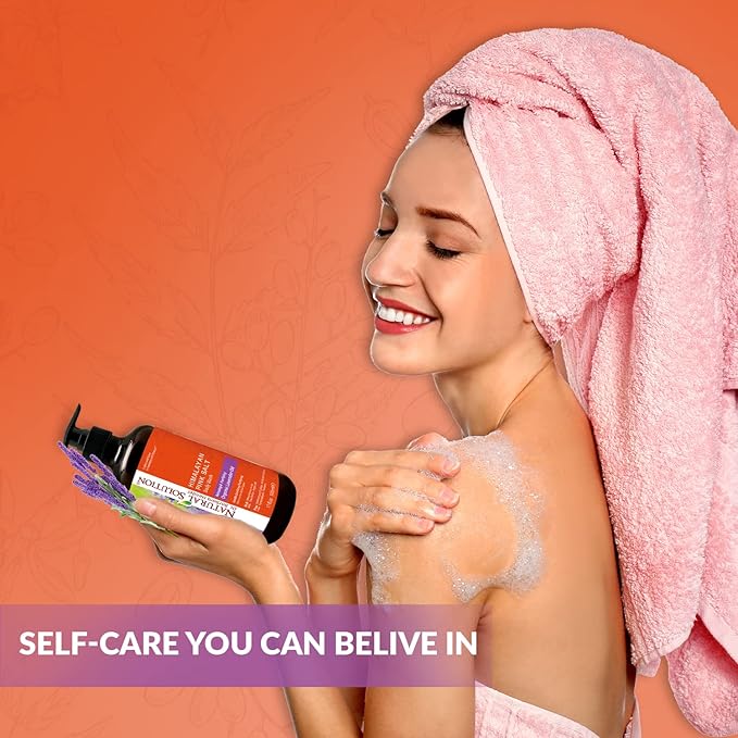 Natural Solution Body Wash, Made With Himalayan Pink Salt & Organic Lavender Oil, Purifying and Transforms The Even Driest Skin in Just One Shower, 17 fl oz (6 Count)