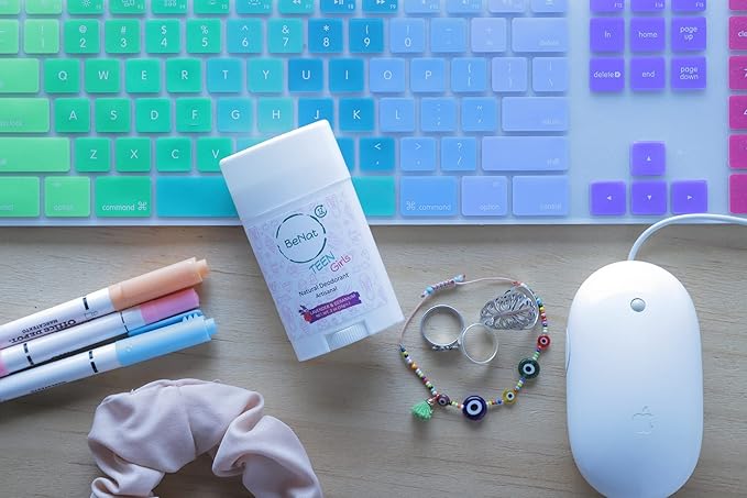 2-Pack All Natural Deodorant For Teen Girls 100% Natural Aluminum-Free Carcinogen Free Kids Deodorant For Girls Clinically Proven To Be Safe For Children and Teenagers