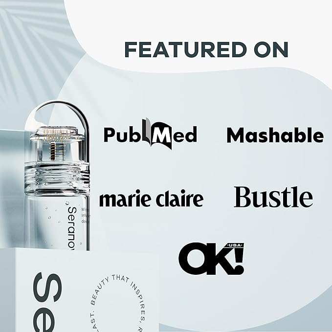 Seranova - Micro Infusion for Skin Care – with Collagen Peptides & Hyaluronic Acid, Face Serum and Stamp 0.05mm - 3 Month Supply