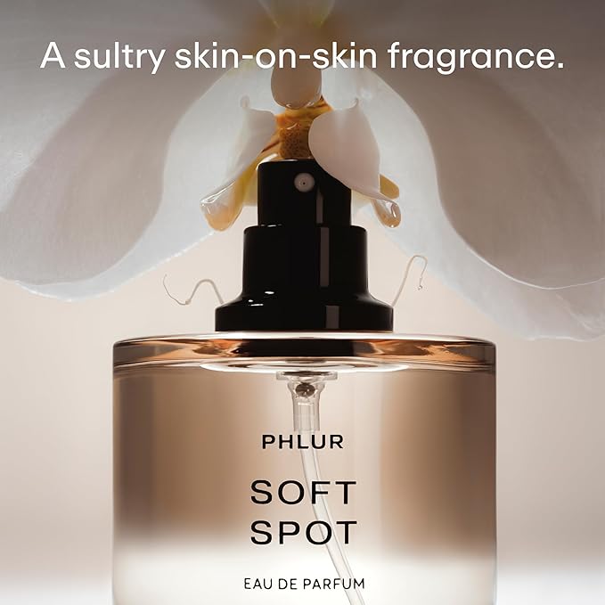 PHLUR Soft Spot Eau de Parfum - Full Size Perfume Fragrance - Floral Amber Musk Perfume with Bergamot, Mandarin, Jasmine, Sandalwood & Vanilla (50mL)