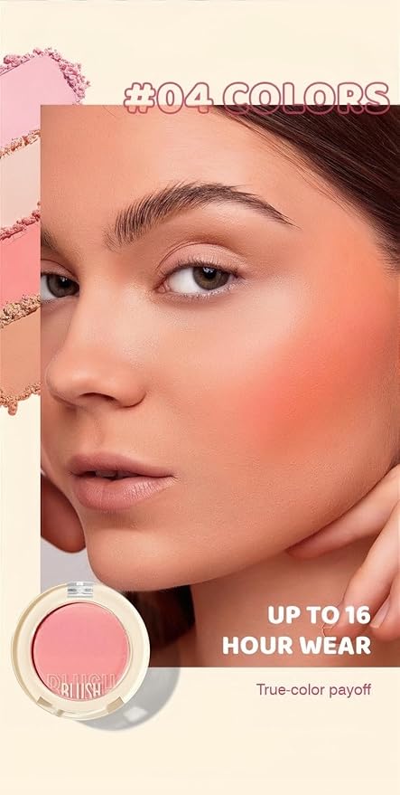 Shiny Blush 12 Color Cream High-Pigmented Buildable Face Blush Long-Lasting Natural Look Face Blush for Cheeks (Color 06)
