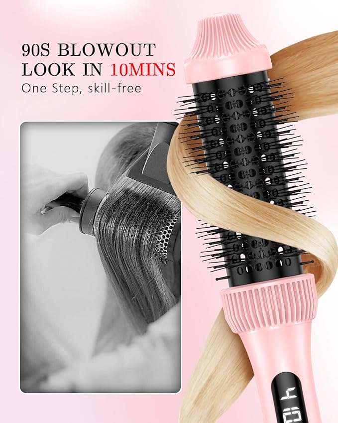 DORISILK Infrared Thermal Hair Brush for Sleek, Shiny Hair,1.5inch Thermal Round Brush for Blowout Look,Heated Round Brush for Curling and Straightening,Dual Voltage for Travel Using