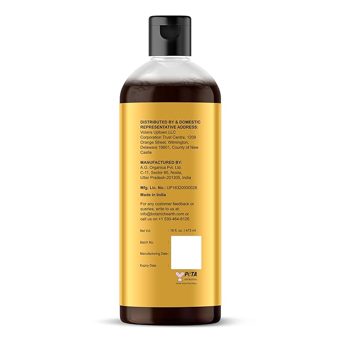 Botanic Hearth Jamaican Black Castor Oil (16 fl oz) | Roasted & Cold-Pressed | Promotes Hair Growth & Natural Skin Care | Ideal for Massage, Scalp, Hair & Nails