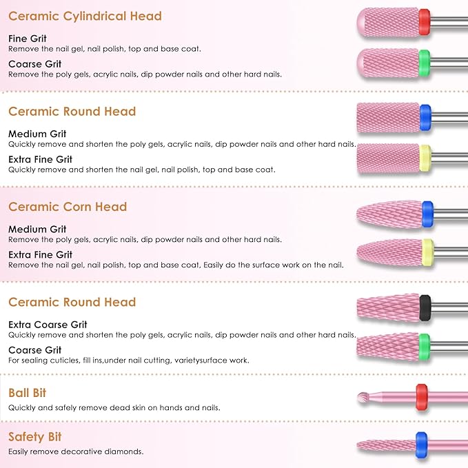 Depvko 10pcs ceramic nail drill