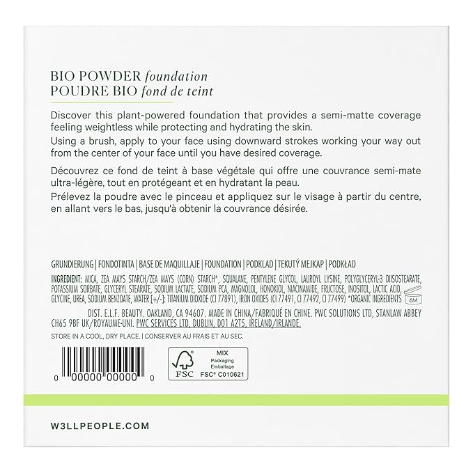 Well People Bio Powder Foundation, Lightweight & Hydrating Cruelty-free, 5.5W