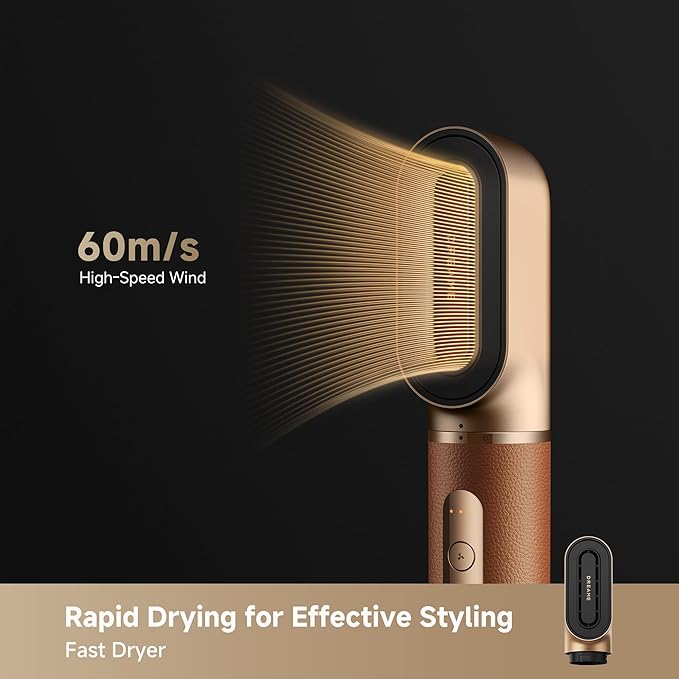 DREAME AirStyle Pro 7-in-1 Hair Styler & High Speed Dryer | Magnetic Attachments for Curling, Smoothing, Volumizing | Fast Drying, Frizz Control, Cool Shot | Luxury Leather Package